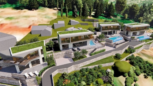 Attractive building land app. 2.540 m2 | Project to build 4 luxury villas with the pool | Sea view | Dubrovnik surrounding